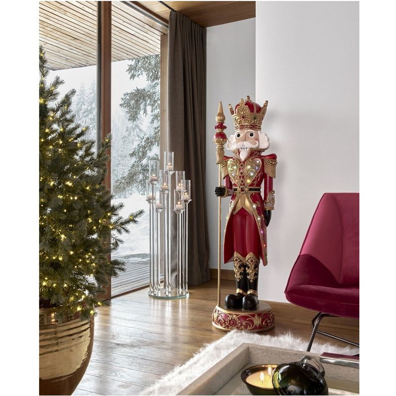 Casa si Gradina - Decoratiuni - Decoratiuni de sezon - Decoratiune Craciun model Spargatorul de nuci cu LED si muzica, 153x40 cm, rosu - Infinity.ro