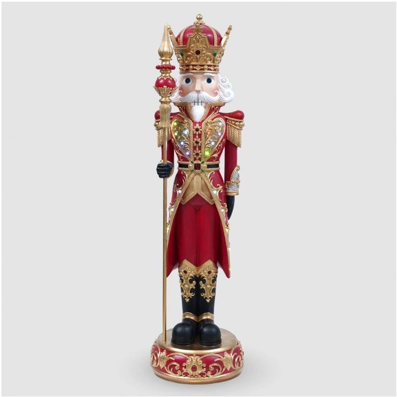 Casa si Gradina - Decoratiuni - Decoratiuni de sezon - Decoratiune Craciun model Spargatorul de nuci cu LED si muzica, 153x40 cm, rosu - Infinity.ro