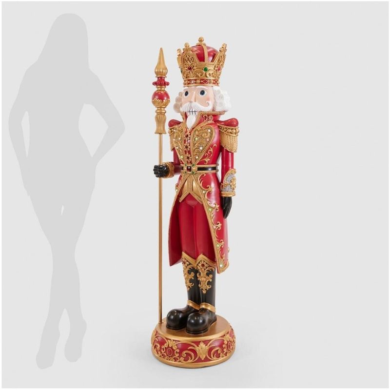 Casa si Gradina - Decoratiuni - Decoratiuni de sezon - Decoratiune Craciun model Spargatorul de nuci cu LED si muzica, 153x40 cm, rosu - Infinity.ro