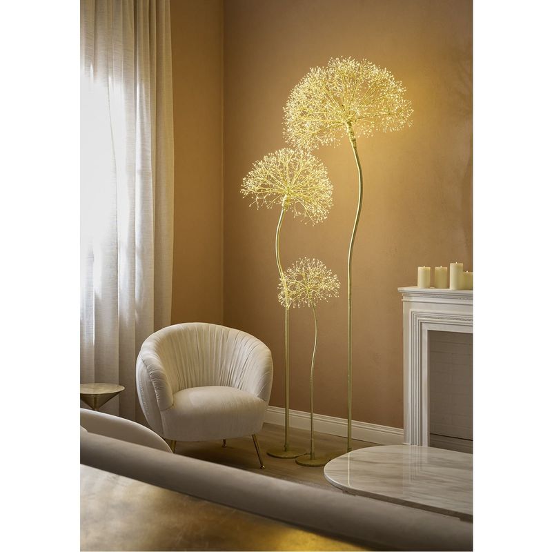 Casa si Gradina - Decoratiuni - Decoratiuni de sezon - Decoratiune interior Craciun model Floare, 240 MicroLED, 90 cm, IP44, lumina calda, auriu - Infinity.ro
