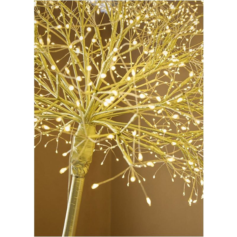 Casa si Gradina - Decoratiuni - Decoratiuni de sezon - Decoratiune interior Craciun model Floare, 240 MicroLED, 90 cm, IP44, lumina calda, auriu - Infinity.ro