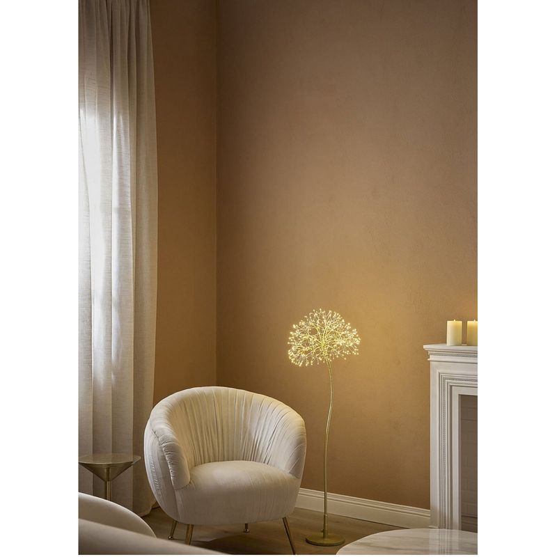 Casa si Gradina - Decoratiuni - Decoratiuni de sezon - Decoratiune interior Craciun model Floare, 384 MicroLED, 120 cm, IP44, lumina calda, auriu - Infinity.ro