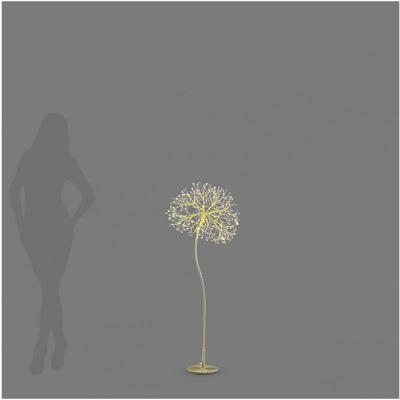 Casa si Gradina - Decoratiuni - Decoratiuni de sezon - Decoratiune interior Craciun model Floare, 384 MicroLED, 120 cm, IP44, lumina calda, auriu - Infinity.ro
