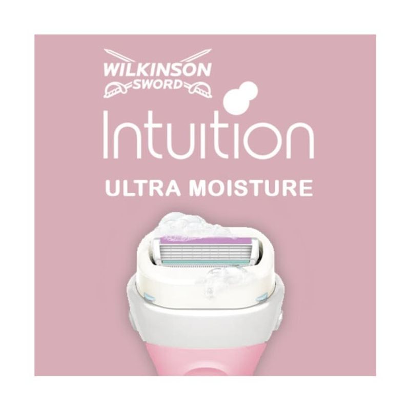 Ingrijire personala si Cosmetice - Aparate & accesorii ingrijire personala - Aparate de ras si tuns - Aparate de ras clasice - Aparat de ras pentru femei Wilkinson Sword Intuition 2 in 1 Nourishing, 4 lame, maner + 5 rezerve - Infinity.ro