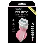Ingrijire personala si Cosmetice - Aparate & accesorii ingrijire personala - Aparate de ras si tuns - Aparate de ras clasice - Aparat de ras pentru femei Wilkinson Sword Intuition 2 in 1 Nourishing, 4 lame, maner + 5 rezerve - Infinity.ro