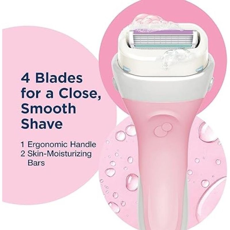 Ingrijire personala si Cosmetice - Aparate & accesorii ingrijire personala - Aparate de ras si tuns - Aparate de ras clasice - Aparat de ras pentru femei Wilkinson Sword Intuition 2 in 1 Nourishing, 4 lame, maner + 5 rezerve - Infinity.ro