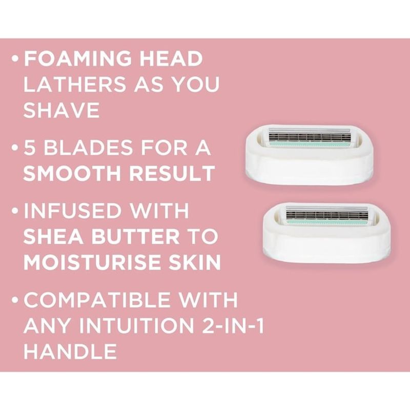 Ingrijire personala si Cosmetice - Aparate & accesorii ingrijire personala - Aparate de ras si tuns - Aparate de ras clasice - Aparat de ras pentru femei Wilkinson Sword Intuition 2 in 1 Nourishing, 4 lame, maner + 5 rezerve - Infinity.ro