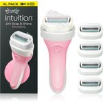 Ingrijire personala si Cosmetice - Aparate & accesorii ingrijire personala - Aparate de ras si tuns - Aparate de ras clasice - Aparat de ras pentru femei Wilkinson Sword Intuition 2 in 1 Nourishing, 4 lame, maner + 5 rezerve - Infinity.ro
