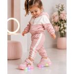 Fashion, accesorii si bijuterii - Copii - Incaltaminte copii - Sneakers si tenisi copii - Pantofi sport inalti cu luminite, Model Papusa, Piele ecologica, Fete, Roz Marimea 24 - Roz - Infinity.ro