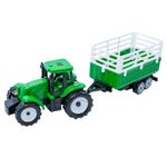 Jucarii, Copii si Bebe - Jucarii si jocuri - Vehicule si jucarii cu telecomanda - Masinute - Mini Tractor cu Remorca Detasabila pentru Copii, Mecanism prin Impingere, Plastic Rezistent, 3 ani+ - Infinity.ro