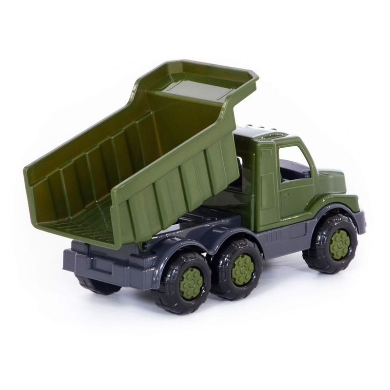 Jucarii, Copii si Bebe - Jucarii si jocuri - Vehicule si jucarii cu telecomanda - Masinute - Camion Militar de Jucarie Polesie Gosha, 26.5 cm, Bena Basculanta, 3 Axe cu Osii Metalice, Culori de Camuflaj, 3 ani+ - Infinity.ro