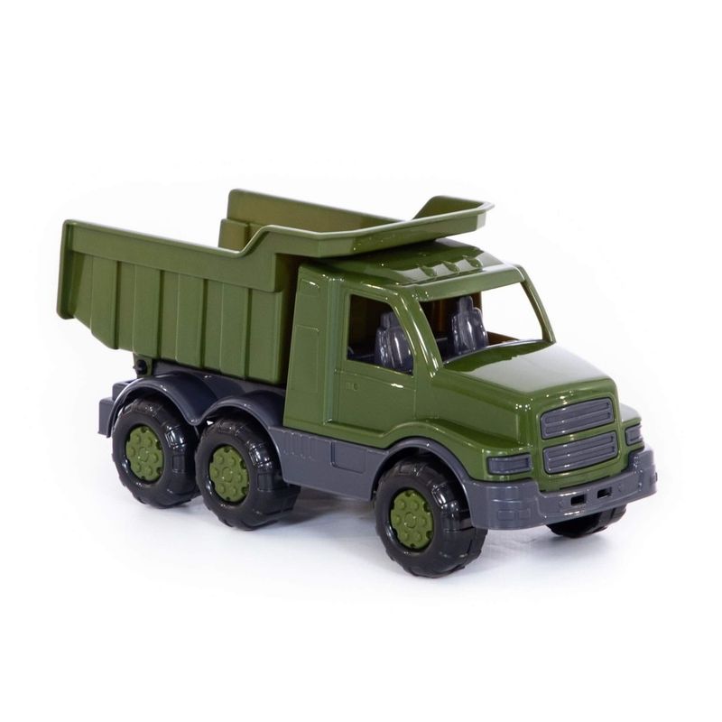 Jucarii, Copii si Bebe - Jucarii si jocuri - Vehicule si jucarii cu telecomanda - Masinute - Camion Militar de Jucarie Polesie Gosha, 26.5 cm, Bena Basculanta, 3 Axe cu Osii Metalice, Culori de Camuflaj, 3 ani+ - Infinity.ro