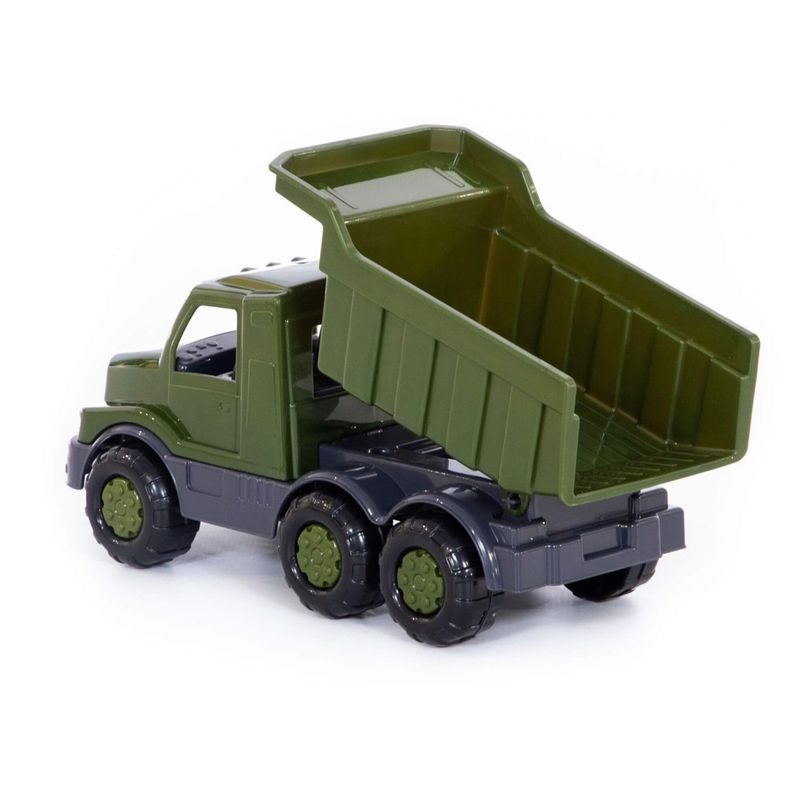 Jucarii, Copii si Bebe - Jucarii si jocuri - Vehicule si jucarii cu telecomanda - Masinute - Camion Militar de Jucarie Polesie Gosha, 26.5 cm, Bena Basculanta, 3 Axe cu Osii Metalice, Culori de Camuflaj, 3 ani+ - Infinity.ro