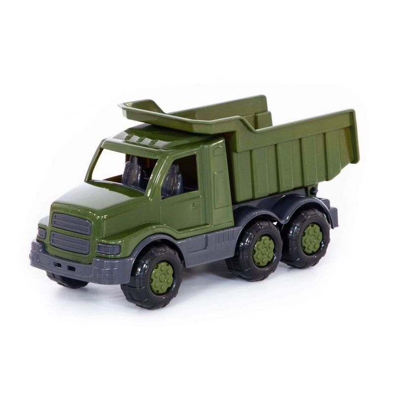 Jucarii, Copii si Bebe - Jucarii si jocuri - Vehicule si jucarii cu telecomanda - Masinute - Camion Militar de Jucarie Polesie Gosha, 26.5 cm, Bena Basculanta, 3 Axe cu Osii Metalice, Culori de Camuflaj, 3 ani+ - Infinity.ro
