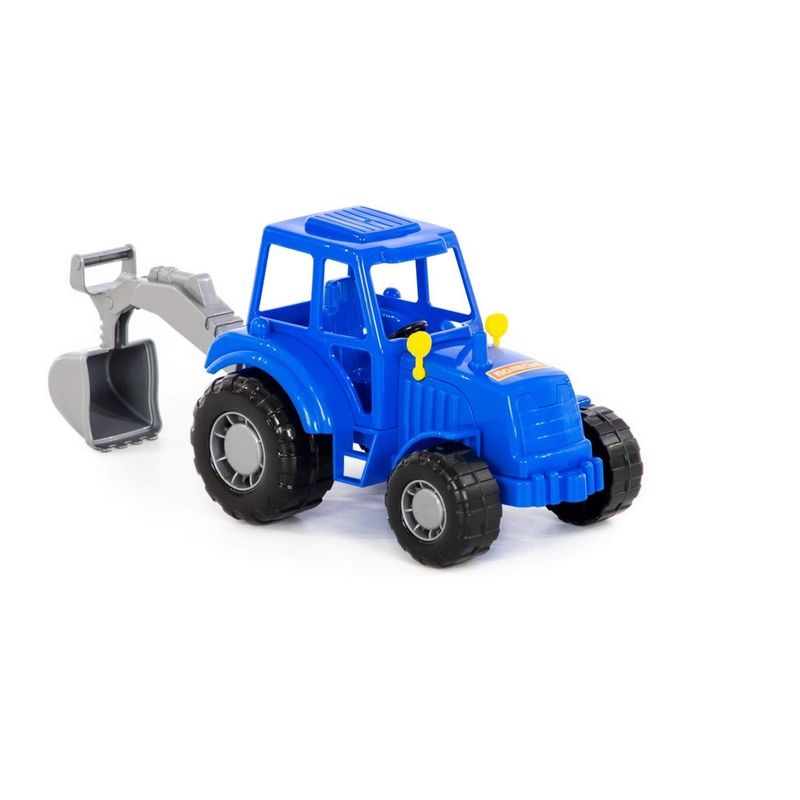 Jucarii, Copii si Bebe - Jucarii si jocuri - Vehicule si jucarii cu telecomanda - Utilaje constructie de jucarie - Tractor-Excavator de Jucarie Polesie, Brat Mobil cu Cupa Manevrabila, Osii Metalice Rezistente, Margini Rotunjite - Infinity.ro