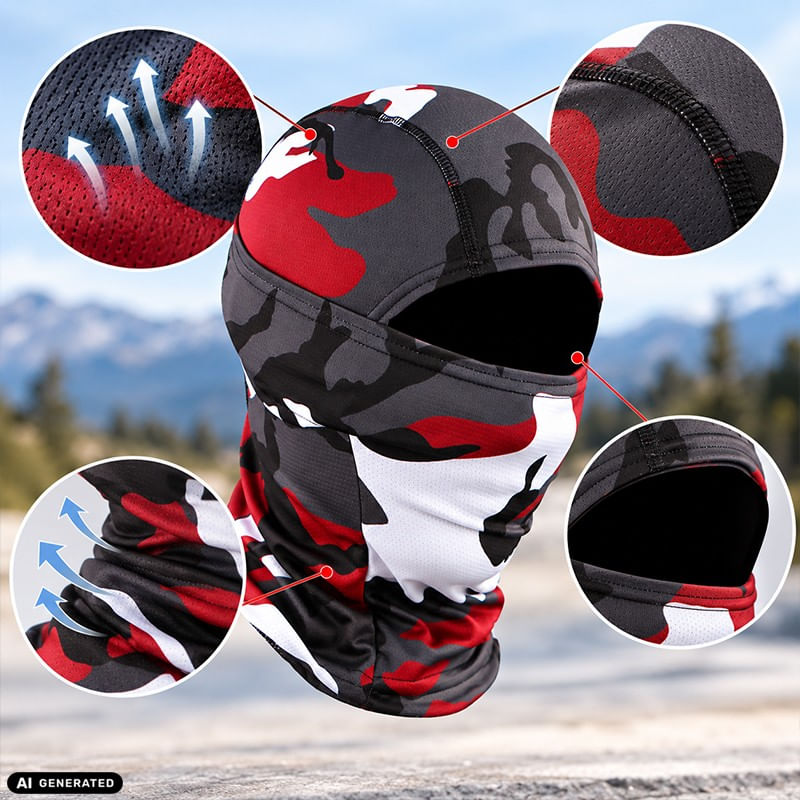 Auto si Moto - Moto - Echipamente protectie moto - Imbracaminte moto - Cagula Tactica FIXATO, 6in1 Multifunctionala, Protectie UV, Material elastic, respirabil, Marime universala, Crimson Camo - Infinity.ro