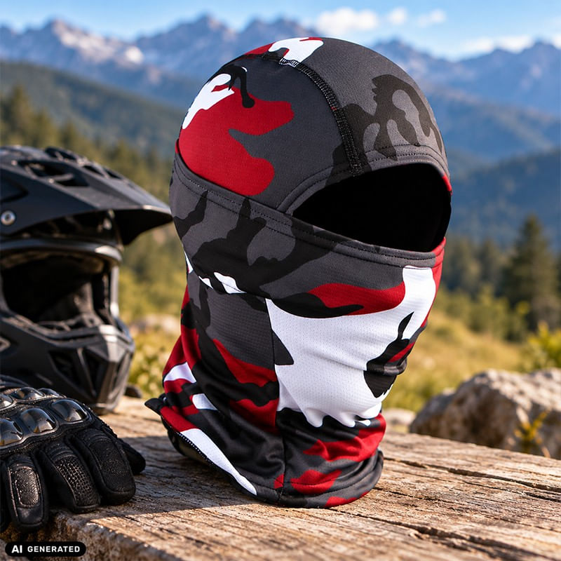 Auto si Moto - Moto - Echipamente protectie moto - Imbracaminte moto - Cagula Tactica FIXATO, 6in1 Multifunctionala, Protectie UV, Material elastic, respirabil, Marime universala, Crimson Camo - Infinity.ro