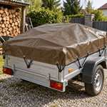 Casa si Gradina - Gradinarit si plante - Sere si solarii - Prelata impermeabila, 3x4 m, densitate 200 g/mp, maro, cu inele metalice, pentru protectie lemne, utilaje si materiale - Infinity.ro