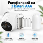 Casa si Gradina - Termice - Centrale termice si accesorii - Accesorii incalzire - Termostat Inteligent WiFi pentru Calorifer, BIRAI ThermoValve Pro, Control din Aplicatie, Alb, M30x1, 5mm - Infinity.ro