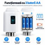 Casa si Gradina - Termice - Centrale termice si accesorii - Accesorii incalzire - Termostat Inteligent WiFi pentru Calorifer, Robinet Termostatic Smart, BIRAI ThermoValve Vision, Control din Aplicatie, Tuya & Smart Life, Alexa, Goog - Infinity.ro