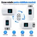 Casa si Gradina - Termice - Centrale termice si accesorii - Accesorii incalzire - Termostat Inteligent WiFi pentru Calorifer, Robinet Termostatic Smart, BIRAI ThermoValve Vision, Control din Aplicatie, Tuya & Smart Life, Alexa, Goog - Infinity.ro