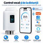 Casa si Gradina - Termice - Centrale termice si accesorii - Accesorii incalzire - Termostat Inteligent WiFi pentru Calorifer, Robinet Termostatic Smart, BIRAI ThermoValve Vision, Control din Aplicatie, Tuya & Smart Life, Alexa, Goog - Infinity.ro