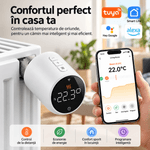 Casa si Gradina - Termice - Centrale termice si accesorii - Accesorii incalzire - Termostat Inteligent WiFi pentru Calorifer, BIRAI ThermoValve Pro, Control din Aplicatie, Alb, M30x1, 5mm - Infinity.ro