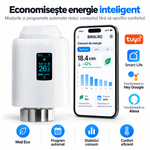 Casa si Gradina - Termice - Centrale termice si accesorii - Accesorii incalzire - Termostat Inteligent WiFi pentru Calorifer, Robinet Termostatic Smart, BIRAI ThermoValve Vision, Control din Aplicatie, Tuya & Smart Life, Alexa, Goog - Infinity.ro