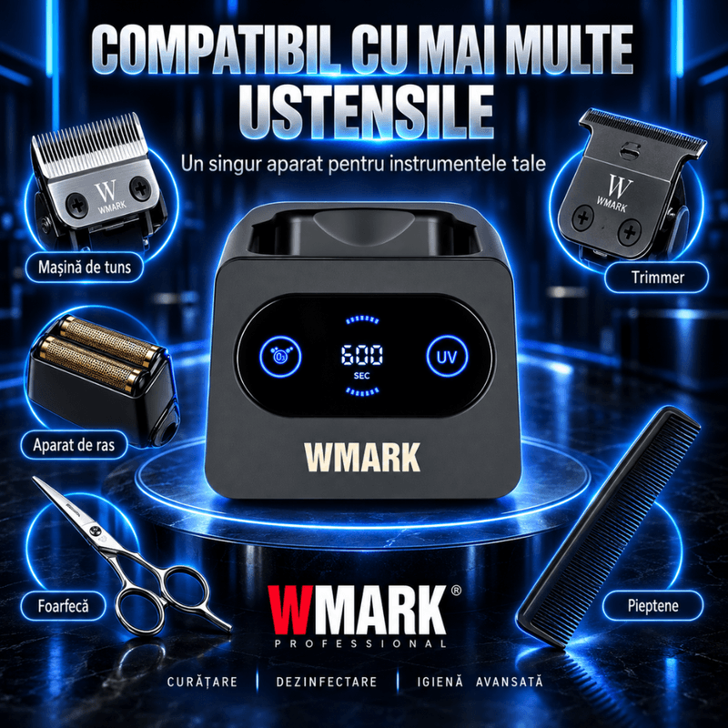 Ingrijire personala si Cosmetice - Aparate & accesorii ingrijire personala - Aparate cosmetice - Aparate pentru manichiura-pedichiura - Sterilizator UV si Ozon pentru Ustensile Profesionale, BIRAI WMARK NG-UV008, pentru Masini de Tuns, Trimmere, Shavere, Foarfece si Piepteni, Ciclu 10 - Infinity.ro