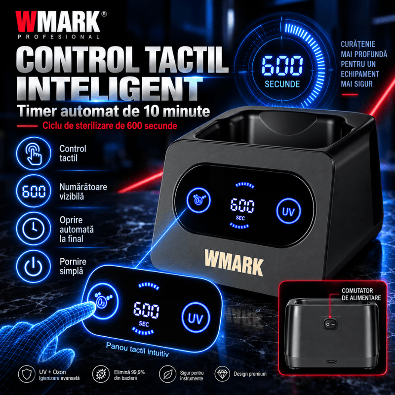 Ingrijire personala si Cosmetice - Aparate & accesorii ingrijire personala - Aparate cosmetice - Aparate pentru manichiura-pedichiura - Sterilizator UV si Ozon pentru Ustensile Profesionale, BIRAI WMARK NG-UV008, pentru Masini de Tuns, Trimmere, Shavere, Foarfece si Piepteni, Ciclu 10 - Infinity.ro