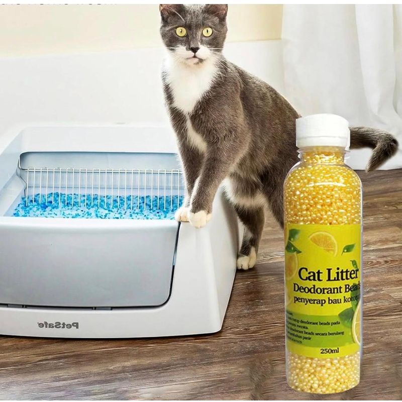 Petshop - Ingrijire si Igiena - Asternuturi si substraturi - Asternuturi igienice - Set Asternut Igienic Pentru Pisici Din Bentonita Alba Cu Aroma De Cafea 8 kg Si Deodorant Granular Pentru Litiera Lamaie - Infinity.ro