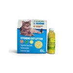 Petshop - Ingrijire si Igiena - Asternuturi si substraturi - Asternuturi igienice - Set Asternut Igienic Pentru Pisici Din Tofu Vegetal, 6 L, Cu Deodorant Pentru Litiera Cu Aroma De Lamaie - Infinity.ro