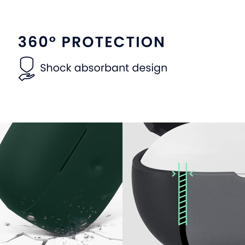 TV, Audio-Video si Foto - Portabile audio - Casti audio - Husa casti Kwmobile pentru Bowers & Wilkins Pi6, Pi8, protectie la zgarieturi, Silicon, verde - Infinity.ro
