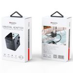 Laptop, Telefoane si Tablete - Telefoane mobile si accesorii - Accesorii Telefoane - Incarcatoare telefoane - Incarcator priza pentru calatorie 3x USB, Type-C, EU, UK, US, AUS, 3.6A - Yesido (MC10) - Negru - Infinity.ro