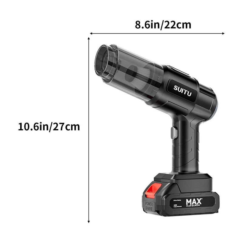 Auto si Moto - Intretinere auto - Aspiratoare auto - Aspirator auto portabil fara fir, capacitate mare, negru, cu baterie detasabila si accesorii multiple - Infinity.ro