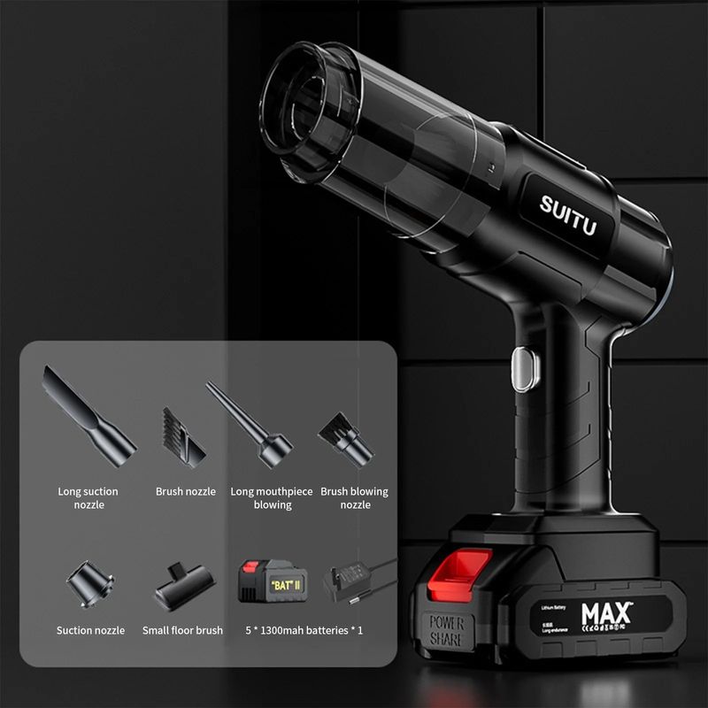 Auto si Moto - Intretinere auto - Aspiratoare auto - Aspirator auto portabil fara fir, capacitate mare, negru, cu baterie detasabila si accesorii multiple - Infinity.ro