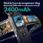 TV, Audio-Video si Foto - Camere de actiune si drone - Camere de actiune - Camera Video Vlogging 4K UHD, DASBO Pocket Camera, 64MP, Ecran tactil 1.72", Urmarire inteligenta a fetei AI,Stabilizare - Infinity.ro