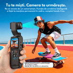 TV, Audio-Video si Foto - Camere de actiune si drone - Camere de actiune - Camera Video Vlogging 4K UHD, DASBO Pocket Camera, 64MP, Ecran tactil 1.72", Urmarire inteligenta a fetei AI,Stabilizare - Infinity.ro