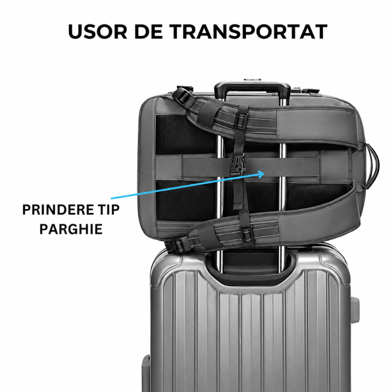 Fashion, accesorii si bijuterii - Barbati - Accesorii barbati - Genti si rucsacuri barbati - Rucsac de calatorie cu Vacuum DASBO, Bagaj de mana multifunctional, Impermeabil, Extensibil, 30-60 L, 49*32*15 cm, Gri - Infinity.ro