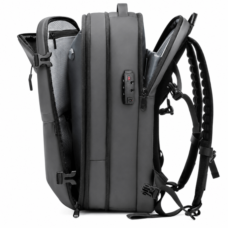 Fashion, accesorii si bijuterii - Barbati - Accesorii barbati - Genti si rucsacuri barbati - Rucsac de calatorie cu Vacuum DASBO, Bagaj de mana multifunctional, Impermeabil, Extensibil, 30-60 L, 49*32*15 cm, Gri - Infinity.ro