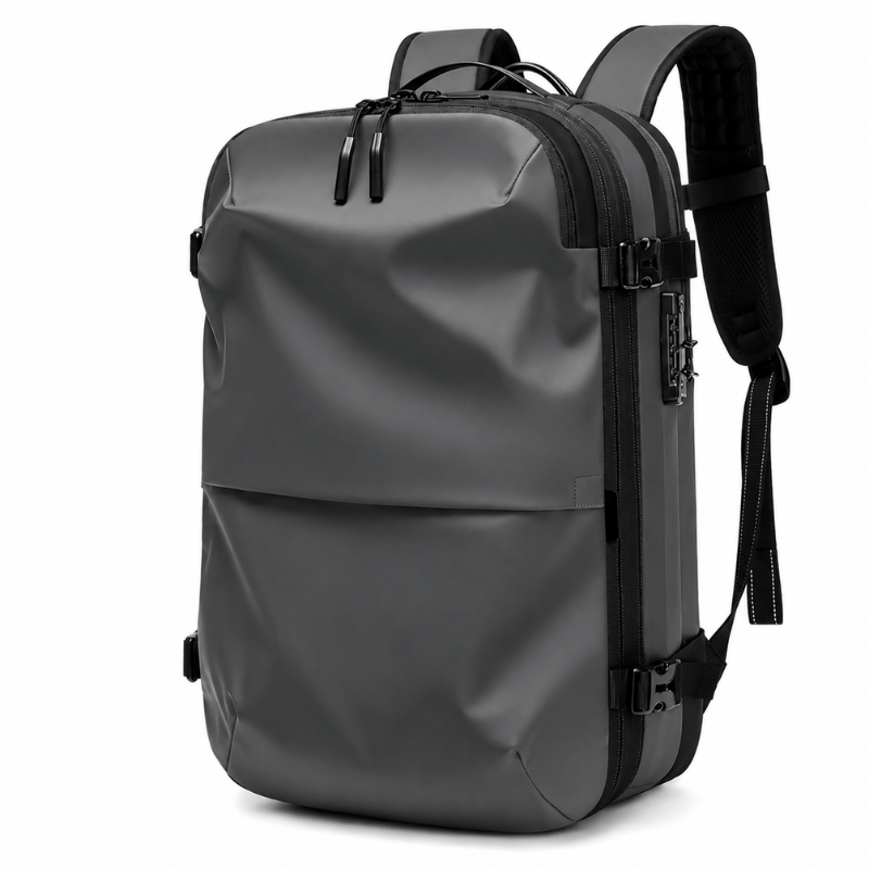 Fashion, accesorii si bijuterii - Barbati - Accesorii barbati - Genti si rucsacuri barbati - Rucsac de calatorie cu Vacuum DASBO, Bagaj de mana multifunctional, Impermeabil, Extensibil, 30-60 L, 49*32*15 cm, Gri - Infinity.ro