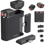 TV, Audio-Video si Foto - Audio profesionale - Microfoane profesionale - Set 2 Microfoane Lavaliera Magnetica Dual, USB-C + Lightning, Plug & Play, ENC Noise Reduction, 48KHz/24Bit - Infinity.ro