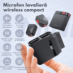 TV, Audio-Video si Foto - Audio profesionale - Microfoane profesionale - Set 2 Microfoane Lavaliera Magnetica Dual, USB-C + Lightning, Plug & Play, ENC Noise Reduction, 48KHz/24Bit - Infinity.ro