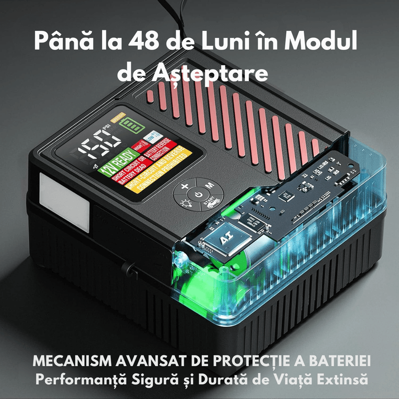 Auto si Moto - Reparatii si depanare - Redresoare - Starter auto Portabil cu Compressor Multifunctional 4in1, Dasbo, 12V, Wireless cu Baterie 20000mAh, Benzina sau Diesel - Infinity.ro