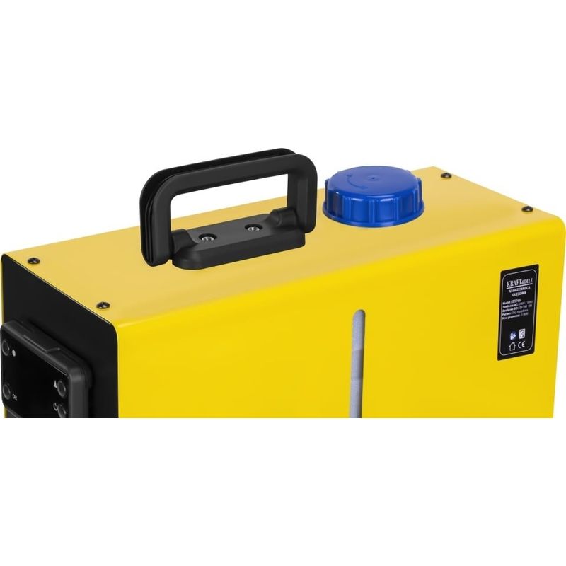Casa si Gradina - Electrice - Echipamente electrice - Aeroterme industriale - Aeroterma diesel stationara KraftDele 9 kW KD5966 cu panou LCD, telecomanda si evacuare  pentru garaj si atelier - Infinity.ro