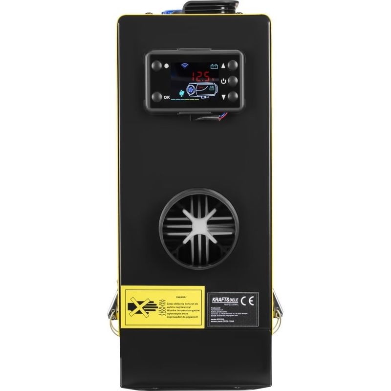 Casa si Gradina - Electrice - Echipamente electrice - Aeroterme industriale - Aeroterma diesel stationara KraftDele 9 kW KD5966 cu panou LCD, telecomanda si evacuare  pentru garaj si atelier - Infinity.ro