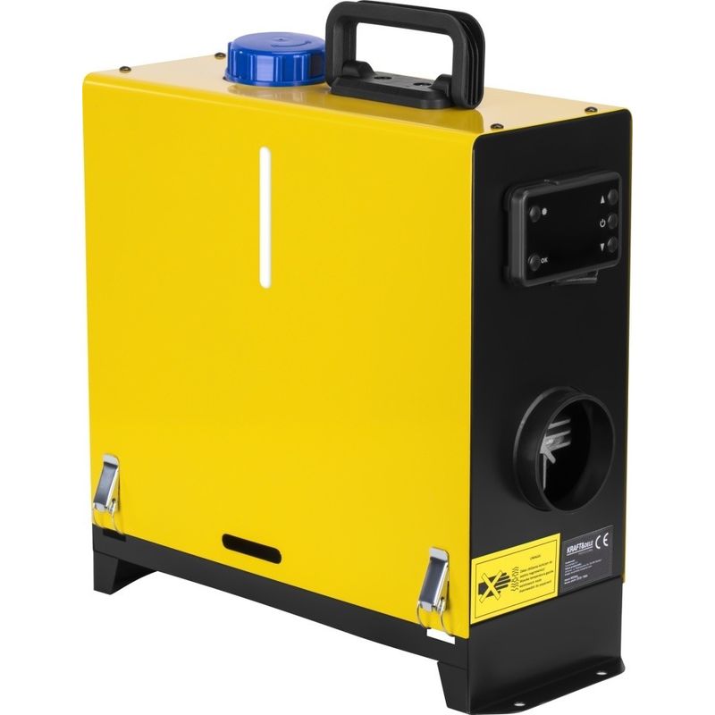 Casa si Gradina - Electrice - Echipamente electrice - Aeroterme industriale - Aeroterma diesel stationara KraftDele 9 kW KD5966 cu panou LCD, telecomanda si evacuare  pentru garaj si atelier - Infinity.ro