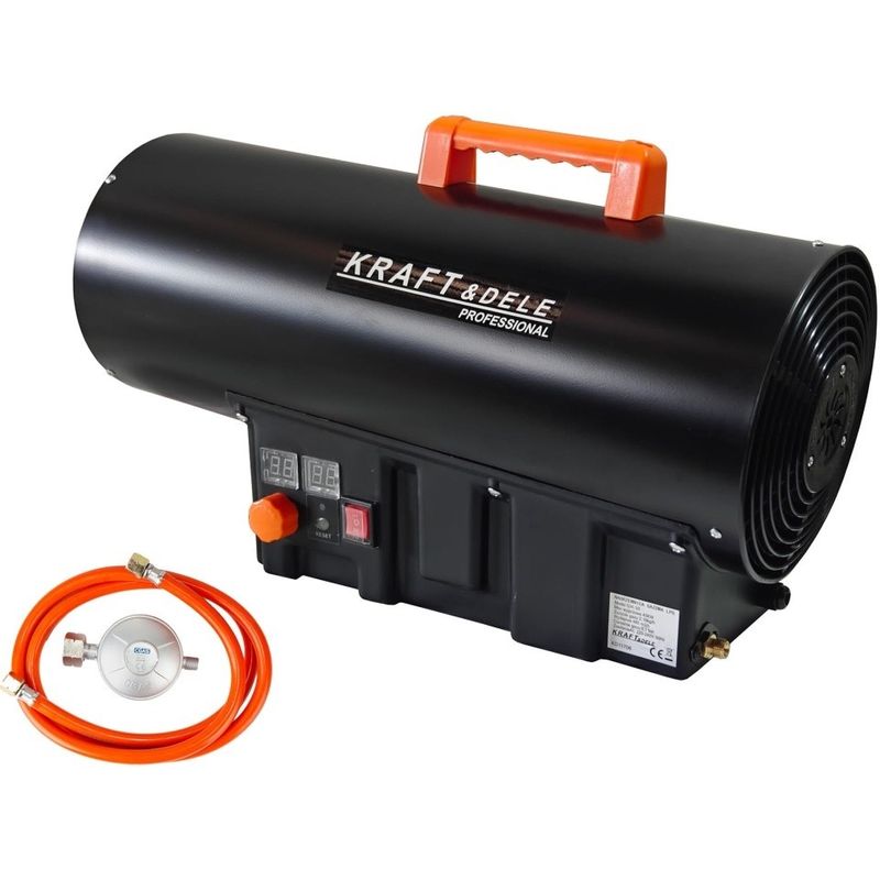 Casa si Gradina - Electrice - Echipamente electrice - Aeroterme industriale - Aeroterma pe gaz LPG 45 kW KraftDele XD11706 cu termostat si afisaj digital, pentru incalzirea spatiilor medii si mari - Infinity.ro