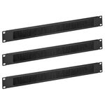PC, gaming si accesorii - Retelistica - Cabluri si accesorii - Set 3 panouri metalice pentru organizare cabluri Kwmobile, negru - Infinity.ro