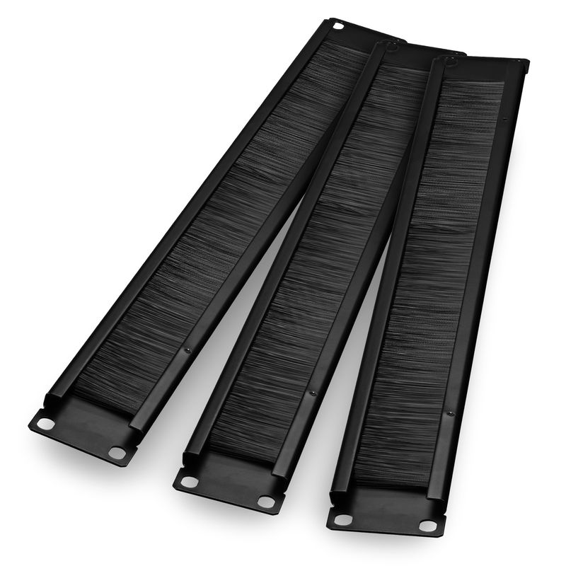 PC, gaming si accesorii - Retelistica - Cabluri si accesorii - Set 3 panouri metalice pentru organizare cabluri Kwmobile, negru - Infinity.ro